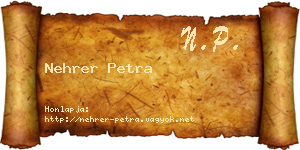 Nehrer Petra névjegykártya